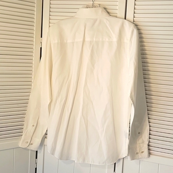 LAUREN RALPH LAUREN WOMEN’S WHITE LONG SLEEVE STITCHED FRONT SHIRT SZM - Picture 5 of 10